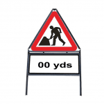 Men at work Road Sign with Yards (750mm)