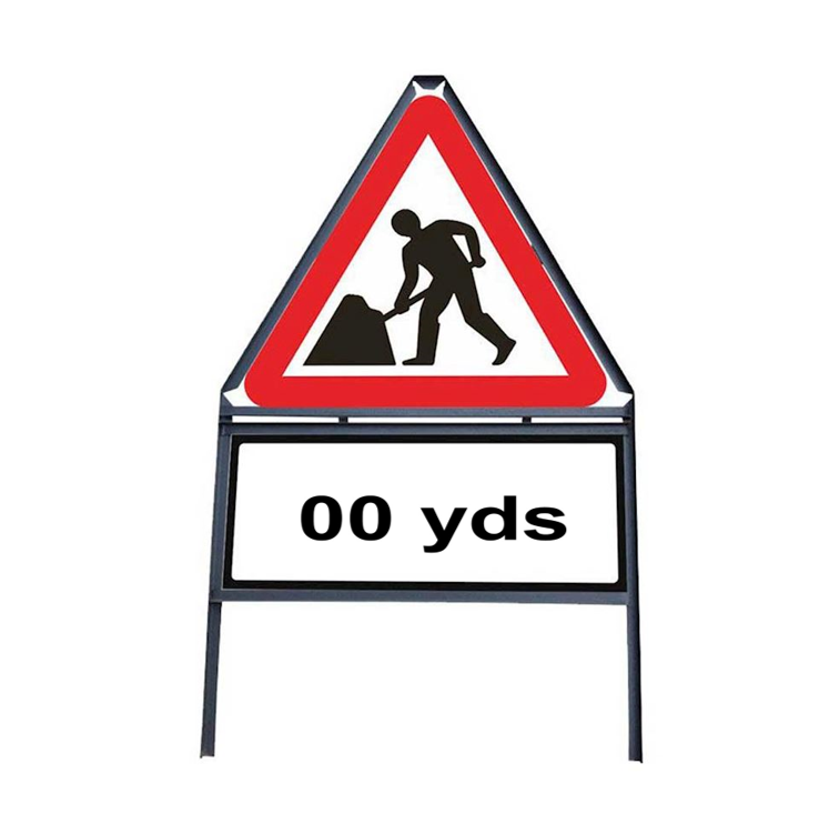 Men at work Road Sign with Yards (750mm) KDM Hire